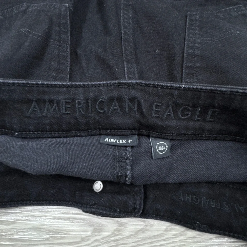 American Eagle Men's Jeans Original Straight Black 36x30‎ Airflex+ Stretch Denim